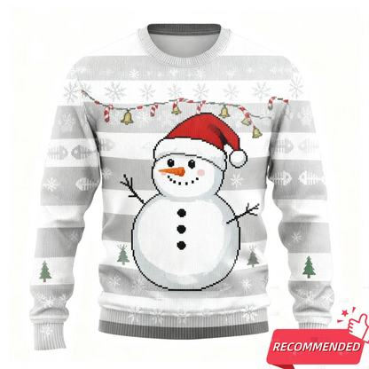 New Funny Snowman Graphic Ugly Christmas Sweatshirt Fashion Gingerbread Man Sweatshirts For Women Clothes Xmas Boy Kids Pullover