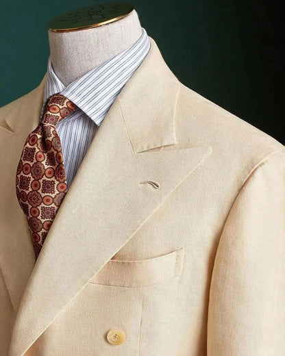 Men's Business Formal Blazer Cream White Coat Slim Fitted Wedding Tuxedos Suits Leisure Wear Customized 1 Piece