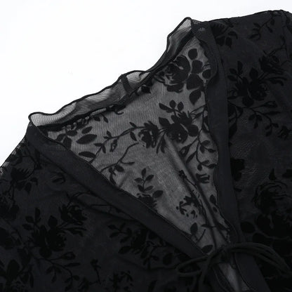 Autumn New Fashionable Chiffon Slim Fit Ruffle Trumpet Sleeve Shirt for Women