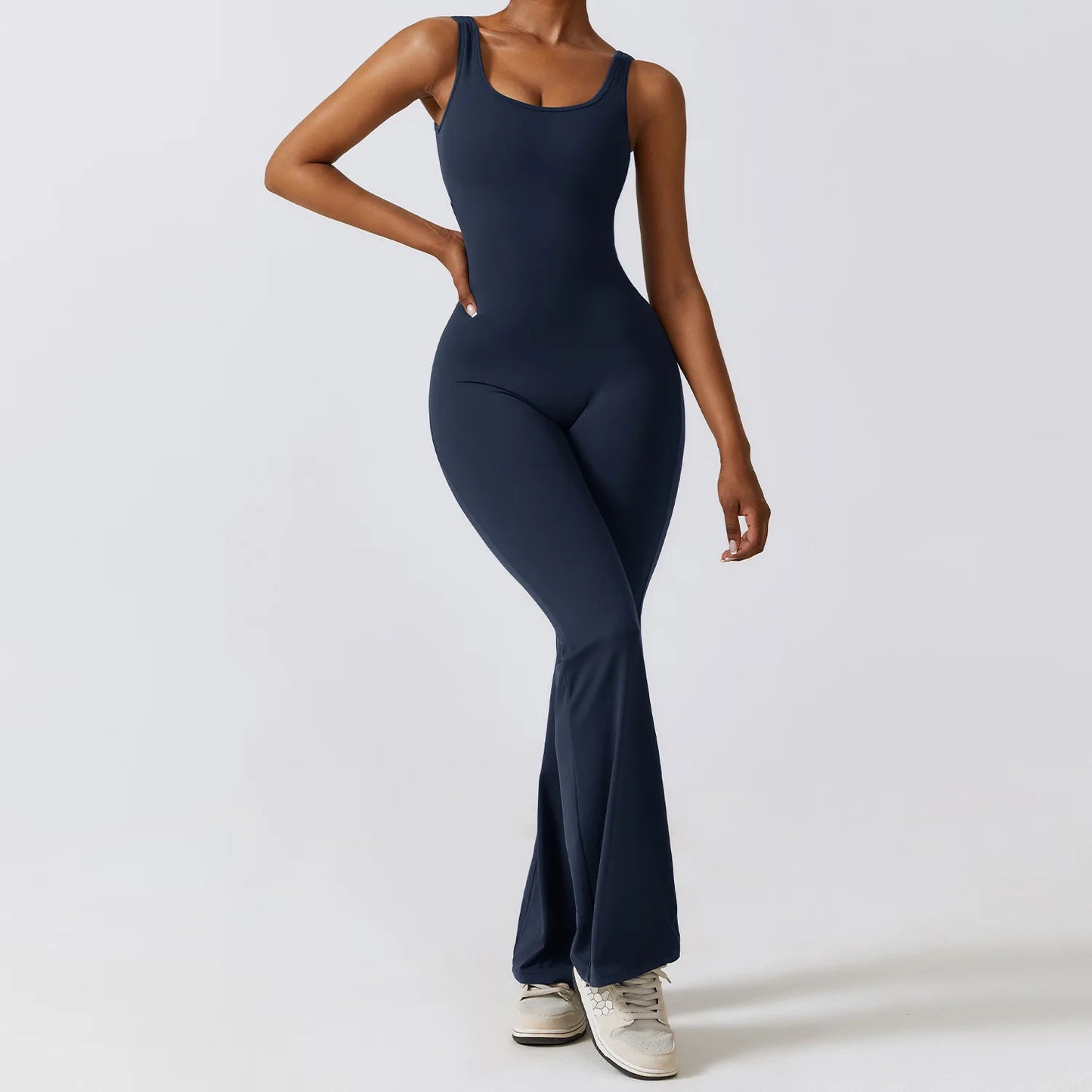 Sexy Back V Jumpsuit Yoga One-piece Suit Women Gym Set Sleeveless Yoga Rompers Backless Sportswear Women's Workout Bodysuits