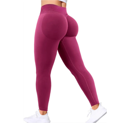 Summer Women Three Waist Gym Yoga Pants High Waist Peach Buttocks Solid Color Tight Fitting Sports Leggings Yoga Exercise Pants