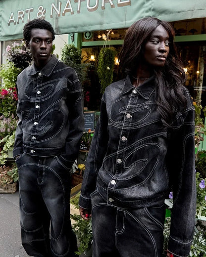 New Retro Striped Embroidery Fashion Loose Men Suit Street Hip Hop Harajuku Y2K Casual Oversized Single Breasted Jacket