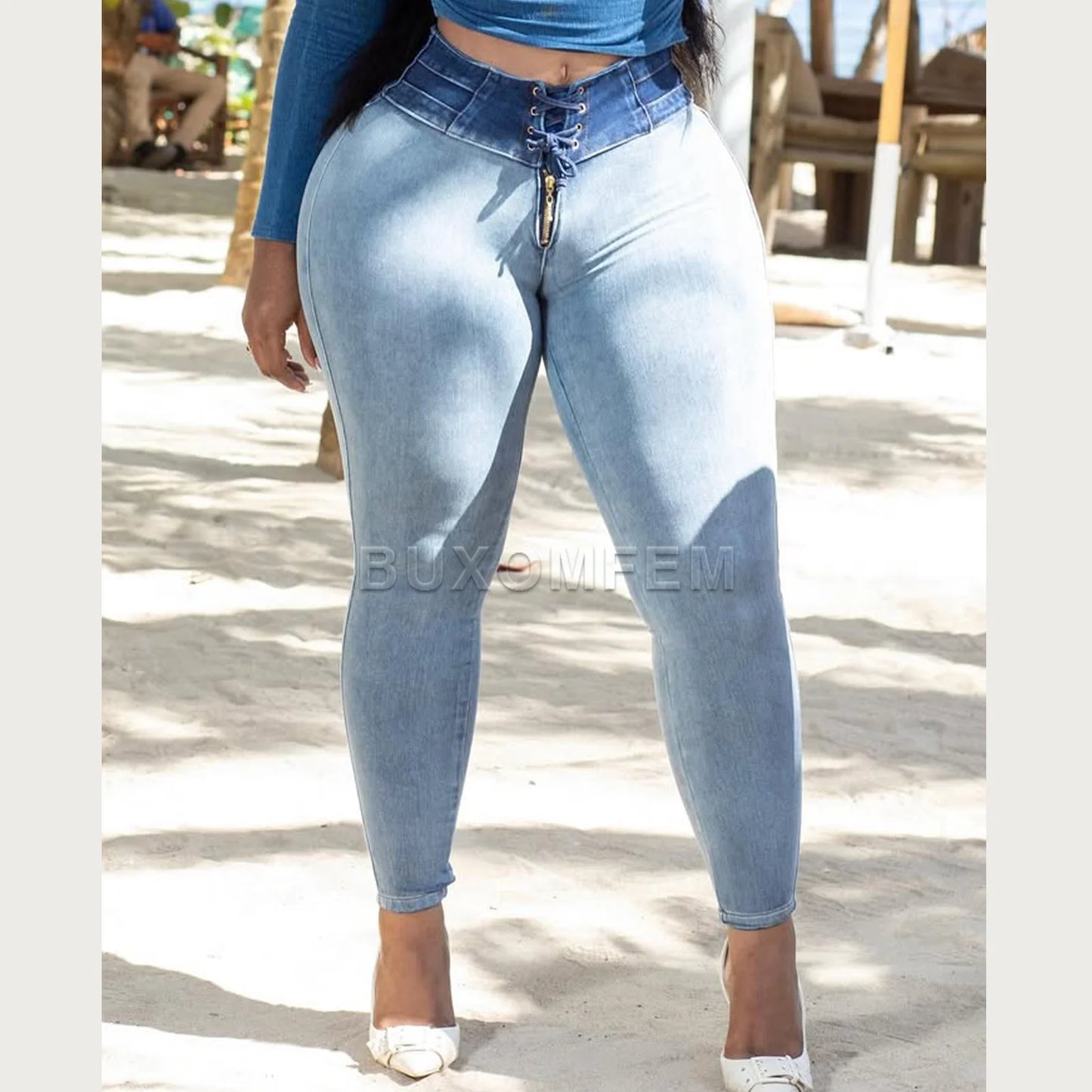 New 2025 & 2026 Stylish Tight Jeans Slim Fit High Waisted Peach buttocks Trousers Butt Lifting Pushed Up Denim Pants Women's Bottoms