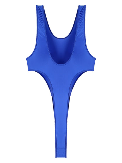 Womens Swimsuit 2022 New Glossy One-piece Swimming Bathing Suit Backless High Cut Bodysuit Sportwear Beachwear Swimwear