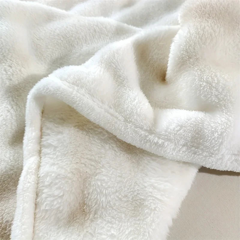 Luxurious Faux Rabbit Fur Bed Blanket - Soft, Thick, and Warm  Throw  All Seasons, Versatile for Sofa, Shawl, Travel, and Gifts
