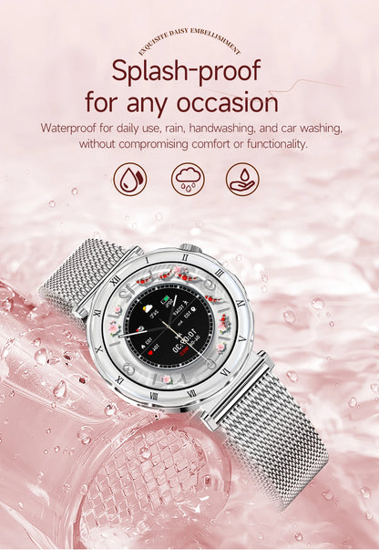 LIGE New Ultra Thin Smart Watch Women Screen Always Display Time Diamond Luxury Bracelet Voice Calling AMOLED Smartwatch Ladies