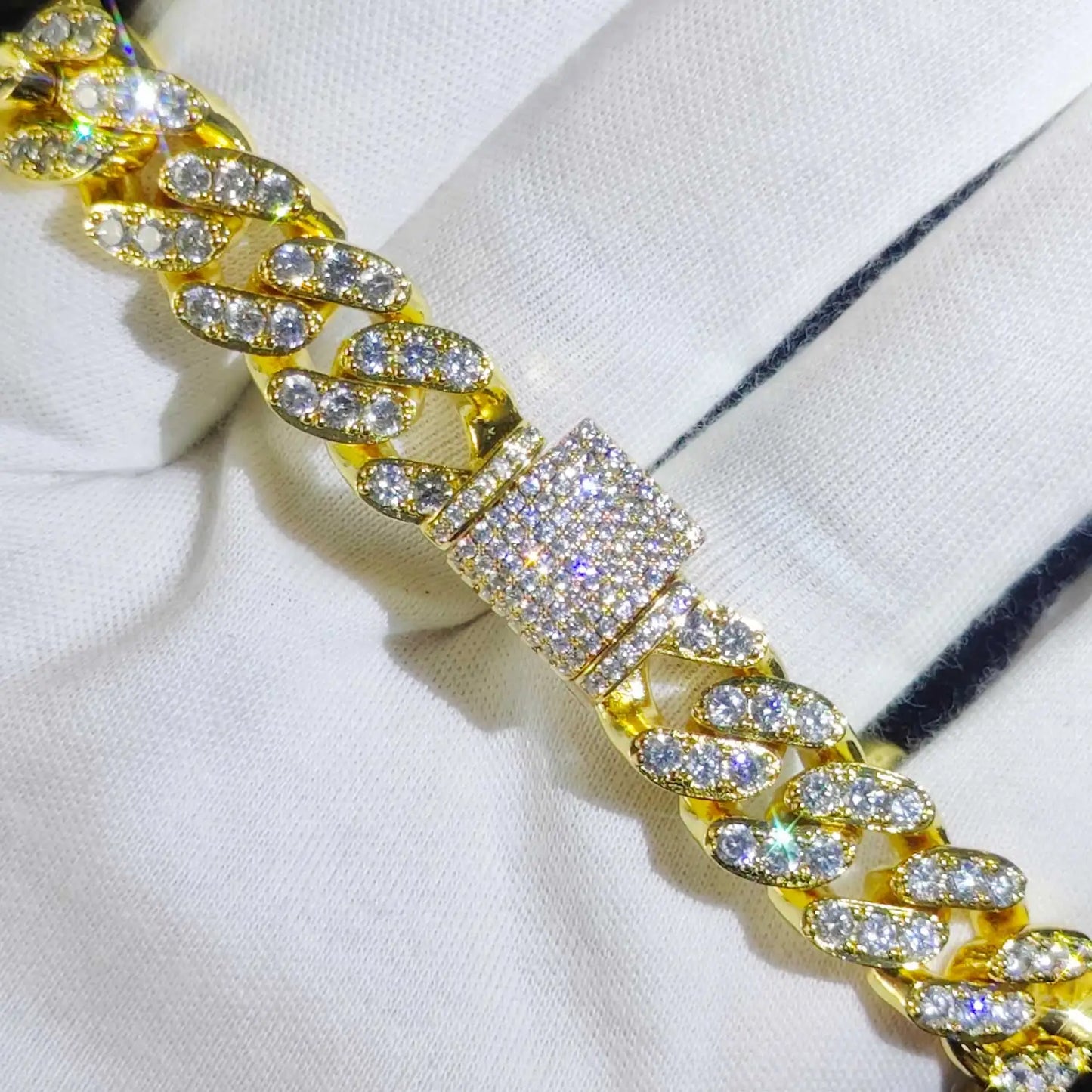Luxury Jewelry Bling CZ Cuban Link Bracelet Two Row Zircon Copper Miami Cuban Bracelet Iced Out Hip Hop Men Women