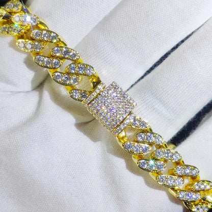 Luxury Jewelry Bling CZ Cuban Link Bracelet Two Row Zircon Copper Miami Cuban Bracelet Iced Out Hip Hop Men Women