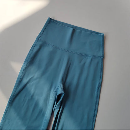 High-end Yoga Leggings Slim Yoga Pants High Waist Wide Leg Pants Bottoms Breathable Gym Casual Sports Bell Leggings Female