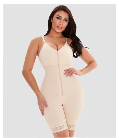 Women's Belly Tummy Control Butt Lifting Zipper Postpartum BodyShaper Fajas Colombian Double Compression Corset Waist Trainer