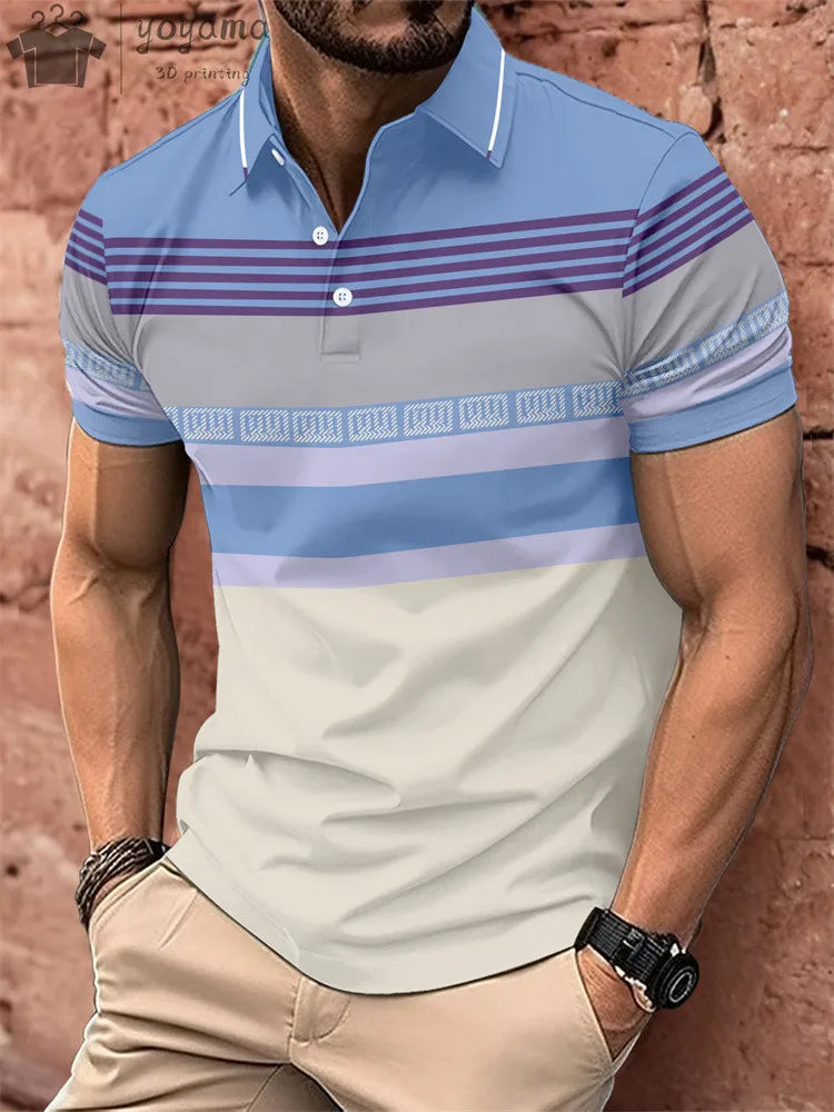 Summer New Men's Casual Sports Short Sleeved Polo Shirt Fashionable And Comfortable T-Shirt Men Breathable Polo Shirt Men's Tees