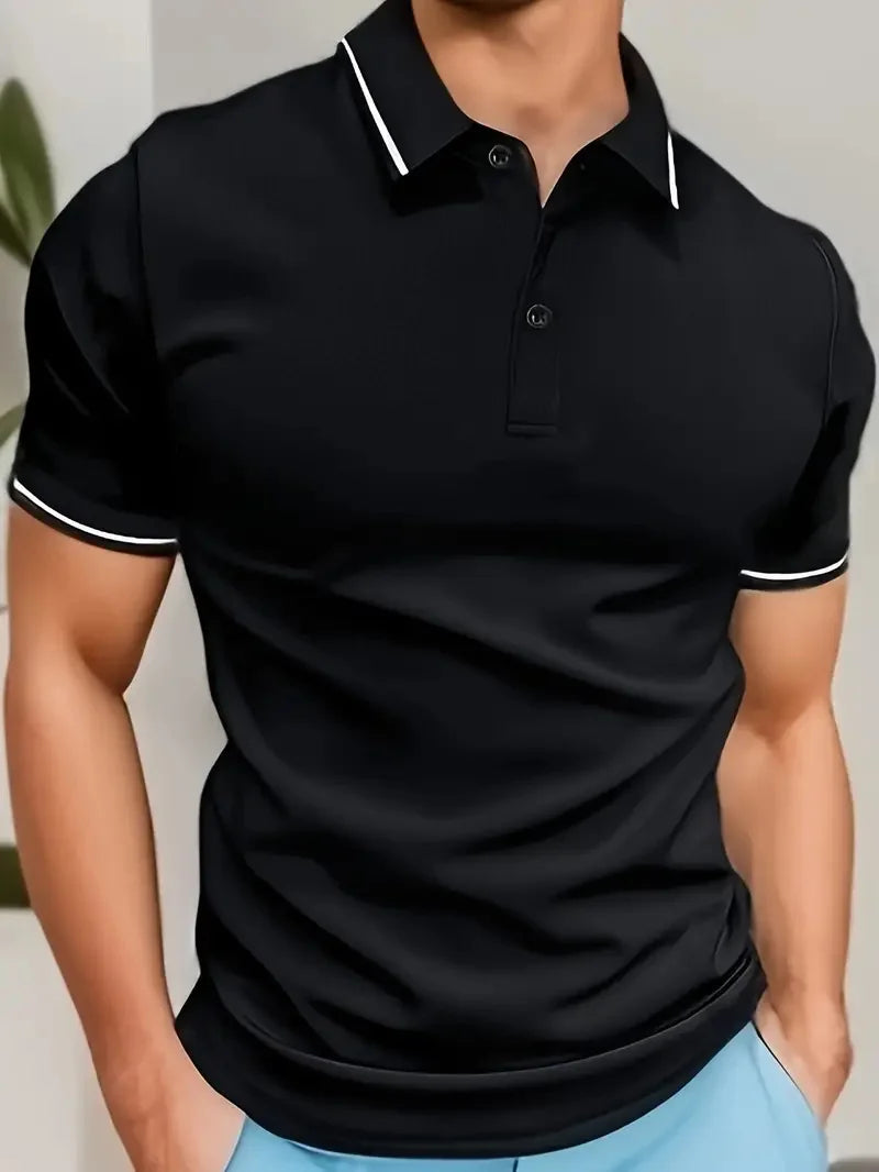 Summer New High-quality Men's Short-sleeved POLO Shirt Cool Breathable Business Casual Sweat POLO Shirt Men's Short-sleeved Tops