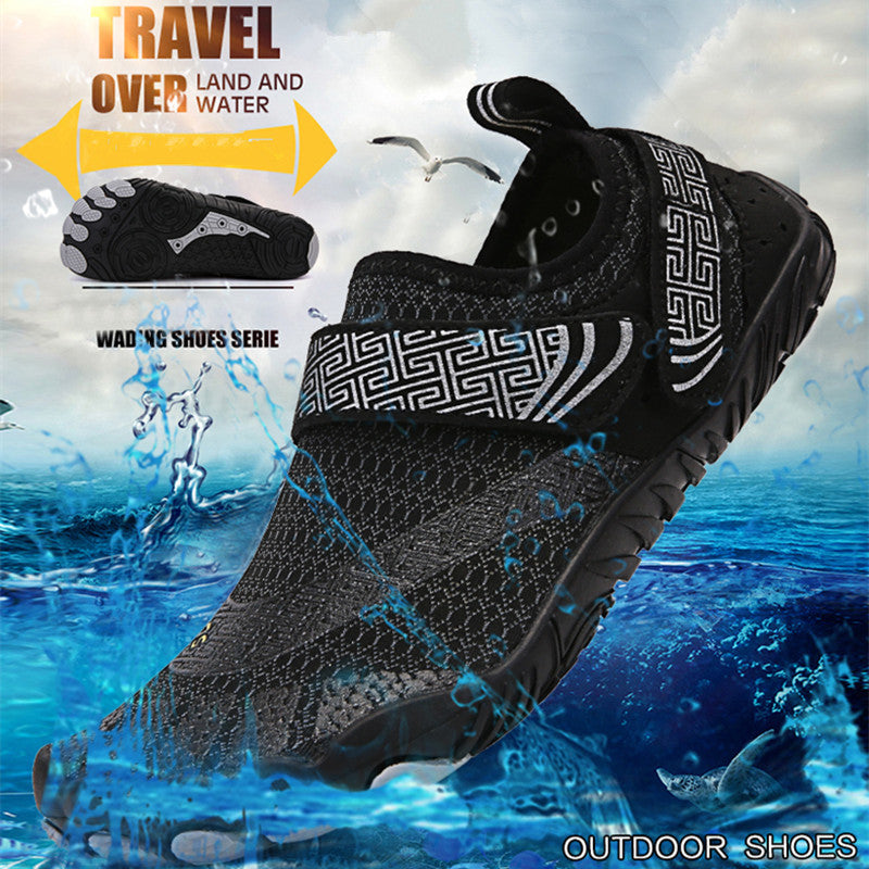 Men Women Elastic Beach Barefoot Seaside Aqua Shoe Quick-Dry Breathable Surf Wading Shoe Non Slip Upstream Swimming Water Shoe