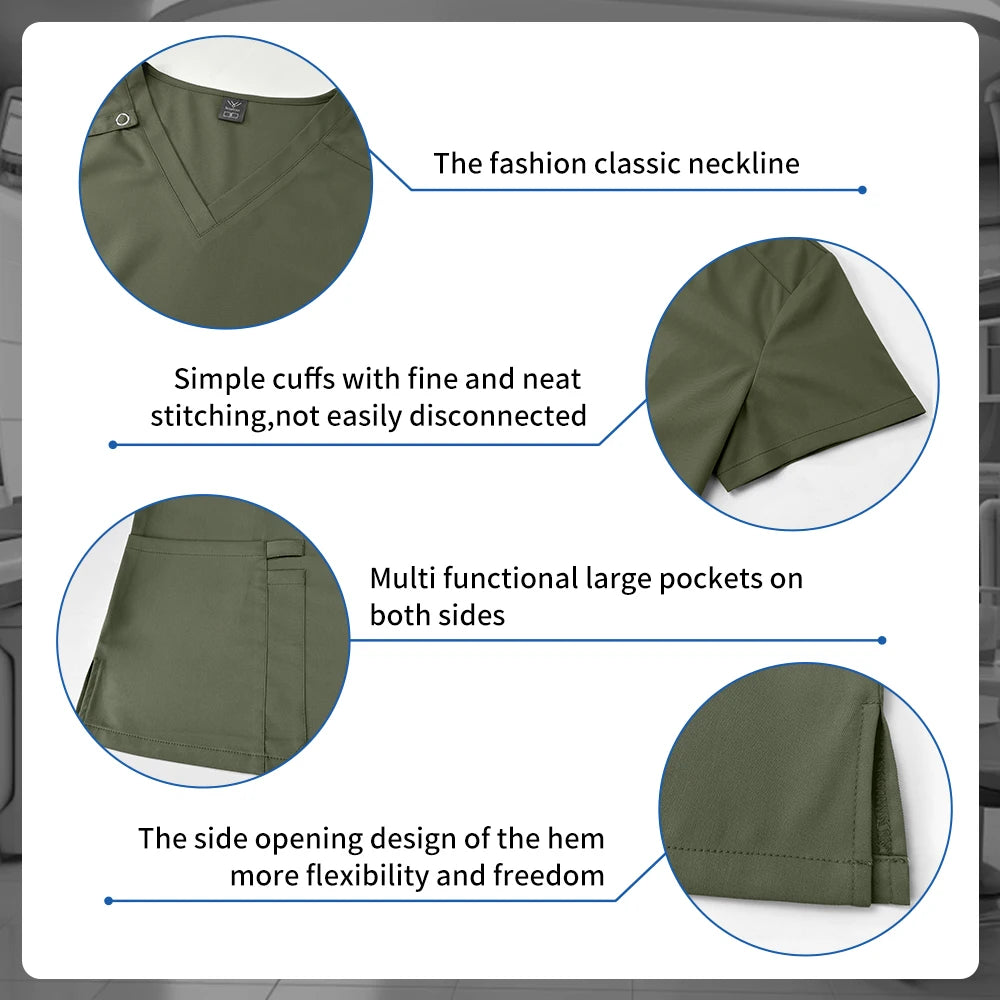 Pet Grooming Institution Room Scrubs Uniform Women Surgery Workwear Beauty Salon Work Clothes Nursing Scrub Medical Suits Unisex