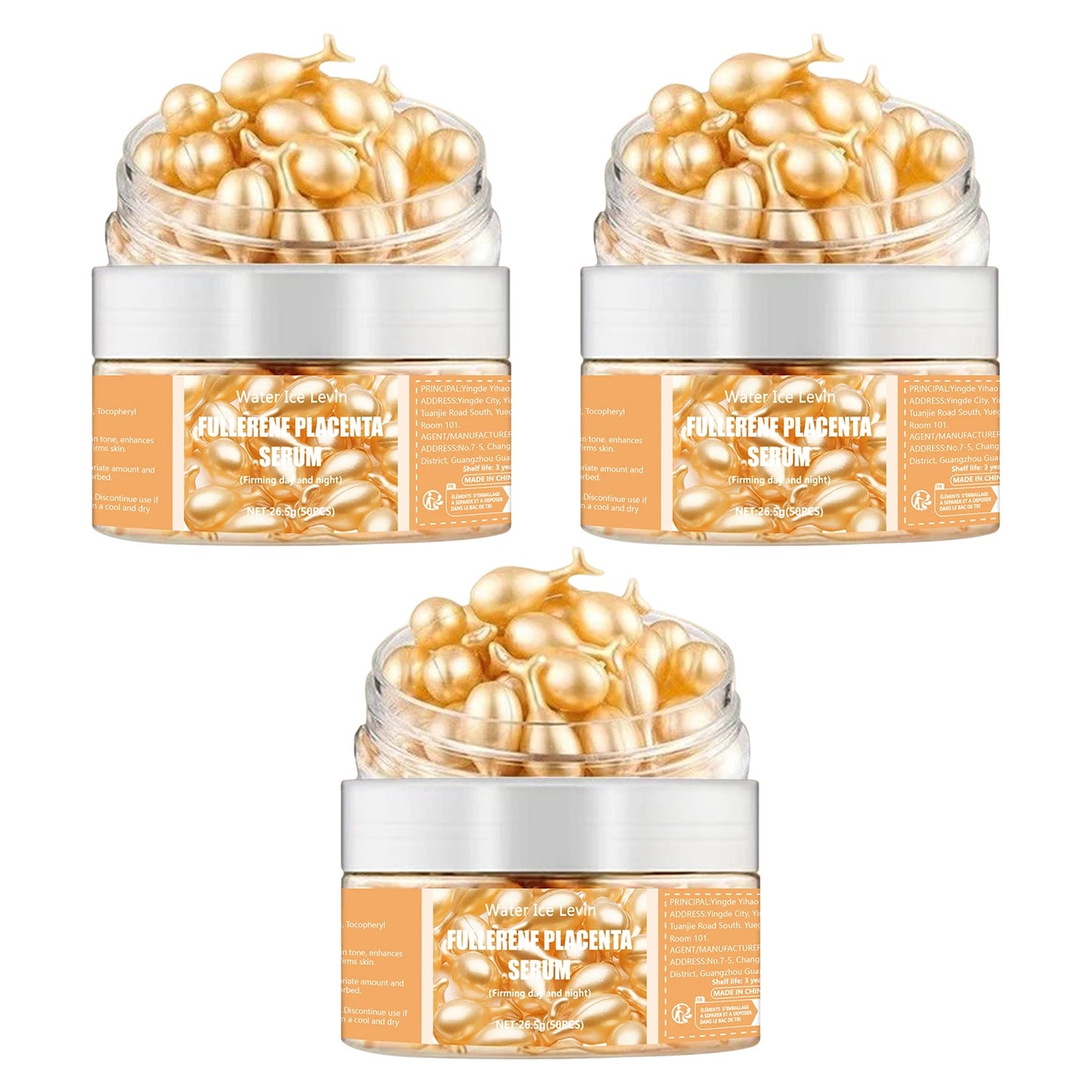 50 Capsules Fullerene Essence Capsule Collagen Capsule Facial Care Essence Anti-Wrinkle, Acne, Firming, Whitening, Hyaluronic Acid Essence Skin Care New Style
