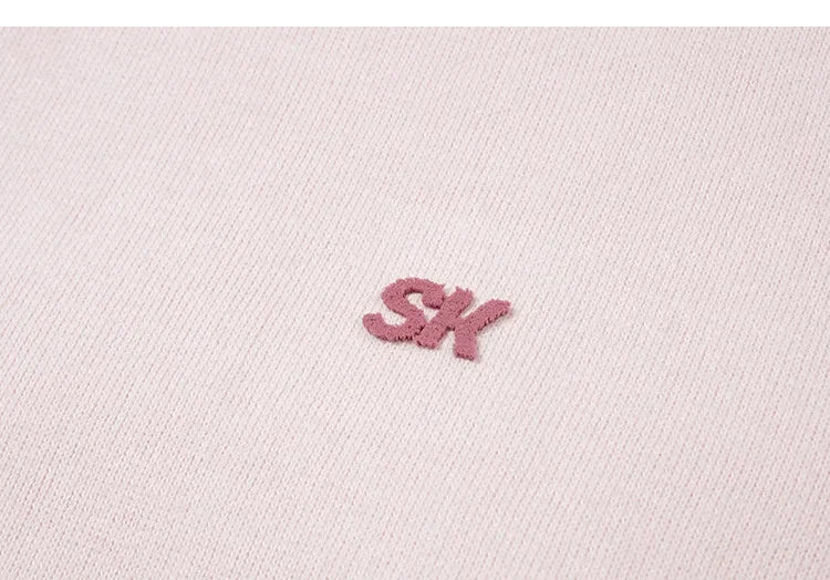 Light Pink Lettered Oversized Shoulder Sweatshirt Women's Full Sleeve round Neck Spring Autumn New Style Comfortable Casual Top