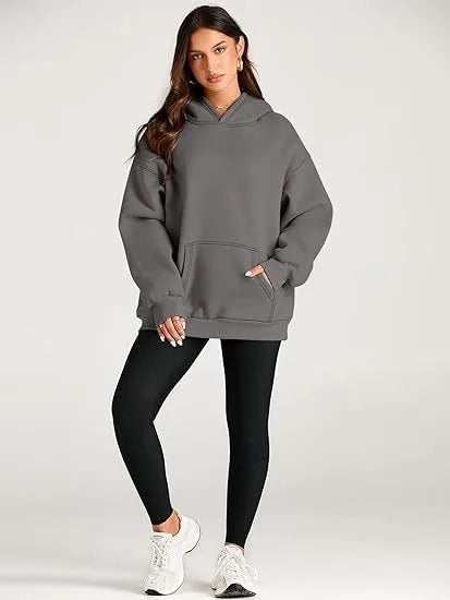 2026 Autumn and Winter New Cross border Leisure Fashion Sports Solid Color Women's Loose and Comfortable Hoodie Hoodie Hoodie