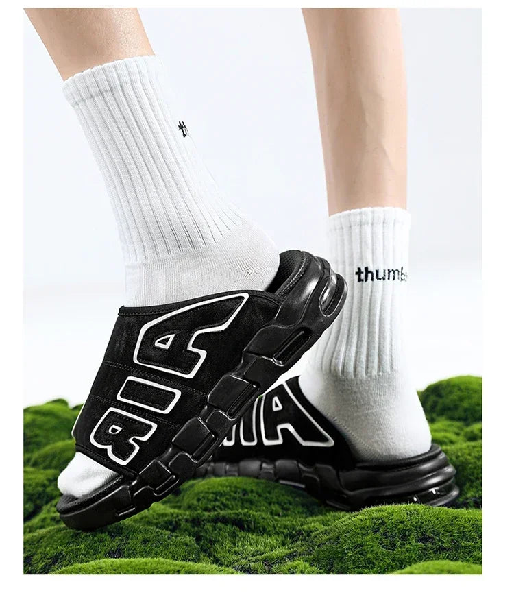 Men Air Cushion Design Slide Man Summer PVC Soft Non-slip Men's Sports Slippers New Slippers for Men Flip Flops Chanclas Hombre