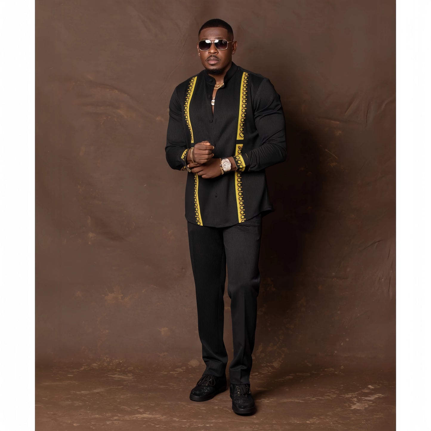 2026 new traditional men's suit luxury gentleman's shirt suit casual travel banquet men's two-piece set fashionable men's suit