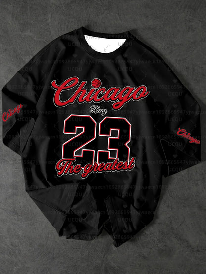 Men's Sports Jersey Chicago NO.23 Print Short Sleeve T-Shirt Summer Graphic Tee Jerseys Plus Size Women's Sport T-Shirt Tops