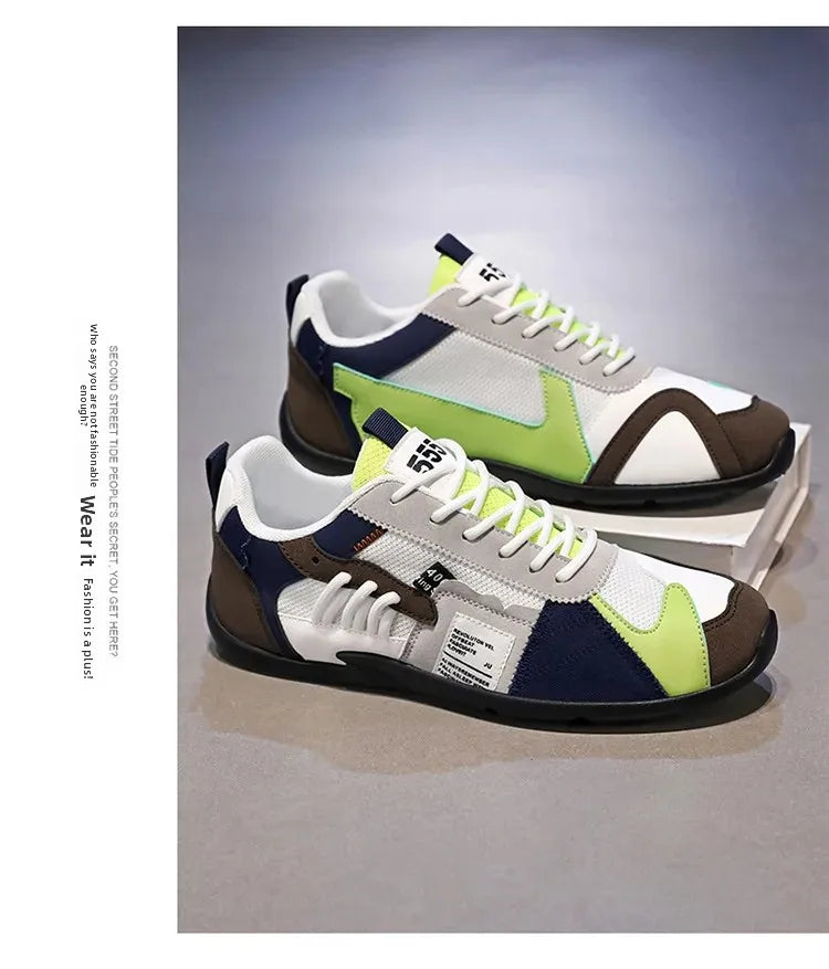 Low-Top Men's Casual Shoes Breathable Retro Sporty Style Summer New Fashion Trendy Bean Board Shoes Comfortable Rubber Sole