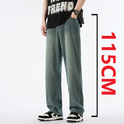 Spring New 190 Tall Boys Big Size Extra Long Pants Plus-size Men's Wear Extra Long Length 115cm Pants Loose Straight-leg Jeans