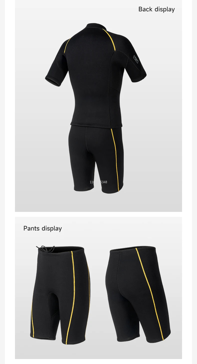 Wetsuit for Men Women Jacket Pants1.5mm Neopreno Diving Suit Short Sleeve Swimwear Snorkeling Surfing Swimsuits Kitesurf