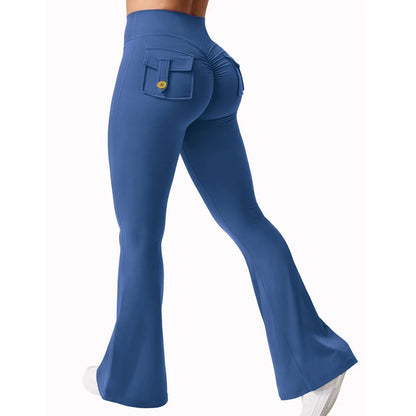 Fitness Yoga Leggings for Women Button Pocket Gym Leggings High Waist Butt Liftting Tights Leggins