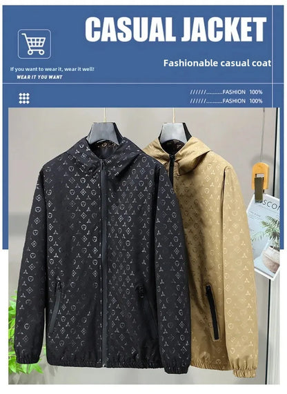 Spring 2025 Men's Thin Hooded Jacket Stylish Sun Protection Outerwear Youthful Male Casual Wear Comfortable Regular Length