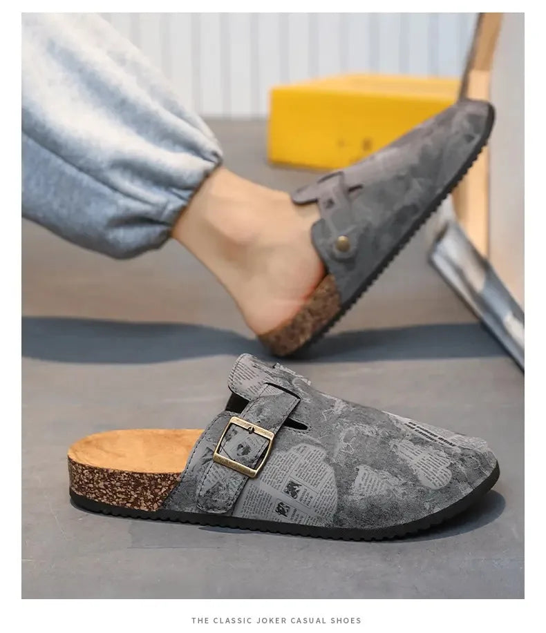 Couple Cork Clogs Slippers Fashion Soft Footbed Suede Beach Slides With Arch Support Girls Outdoor Muller Shoes womens sandals