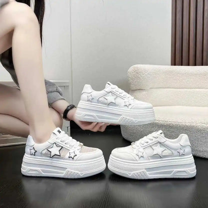 2025 New Korean Shoes Kawaii Platform Sneakers Women Vintage Vulcanize Spring Summer Casual Tennis Female Flats Footwear Zapatos