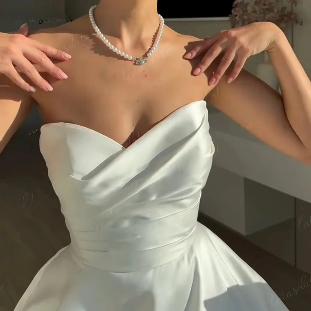 Satin Wedding Dresses Woman Evening Elegant Party Dresses for Women Luxury Woman Party Dress Elegant Dress Prom Gown Formal