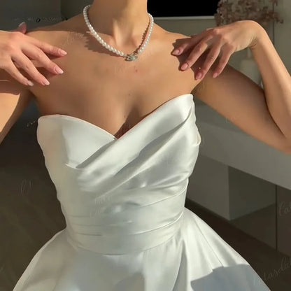 Satin Wedding Dresses Woman Evening Elegant Party Dresses for Women Luxury Woman Party Dress Elegant Dress Prom Gown Formal