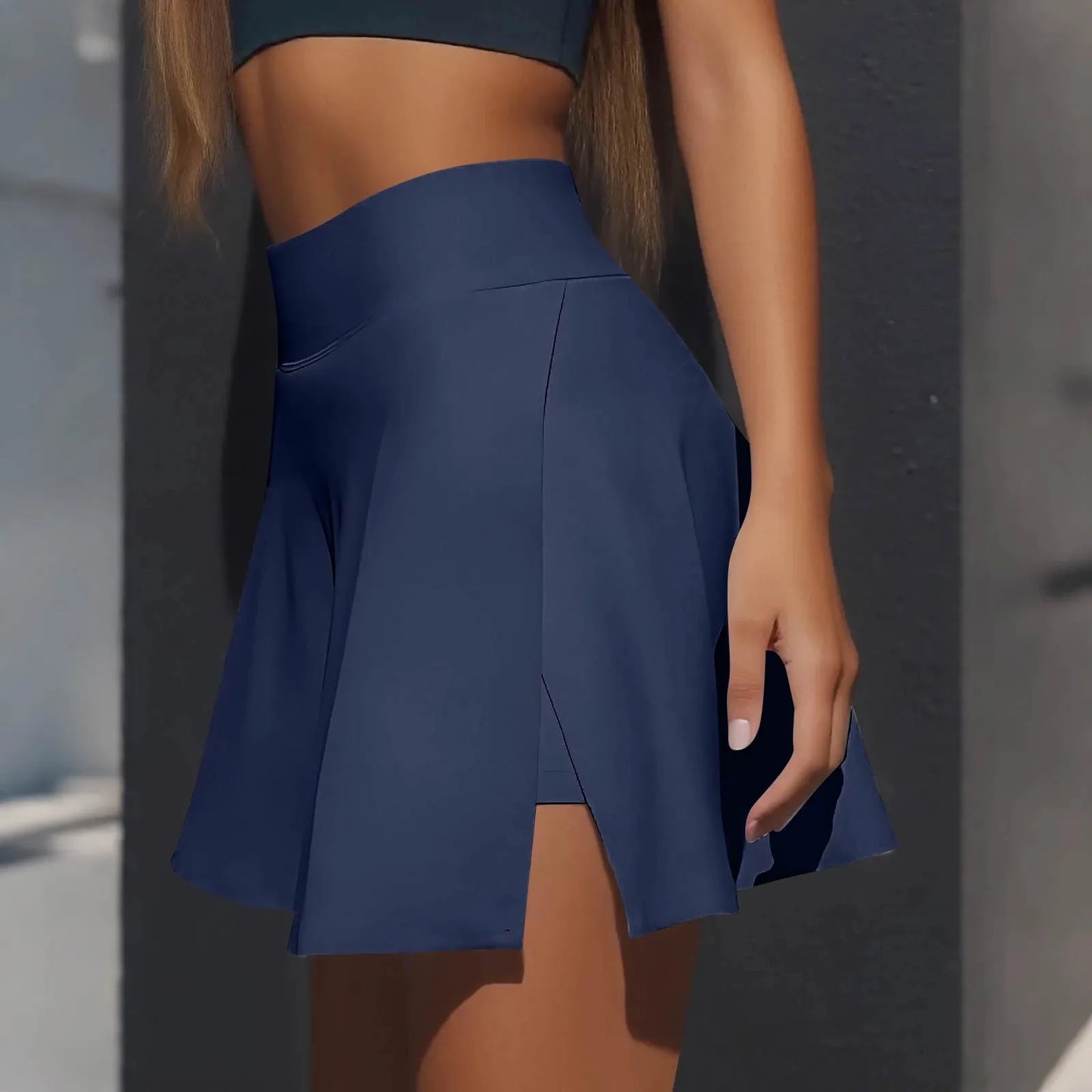 Women's Sports skirt Casual High Waist Gym Quick Dry Mini Skirts Solid Color Short Half faldas Sport tennis Pleated Skirt