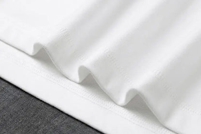 Heavyweight Impermeable 300g Carbon Matte Pure Cotton Thick Short Sleeved T-shirt Men and Women Pure White Simple Base Shirt