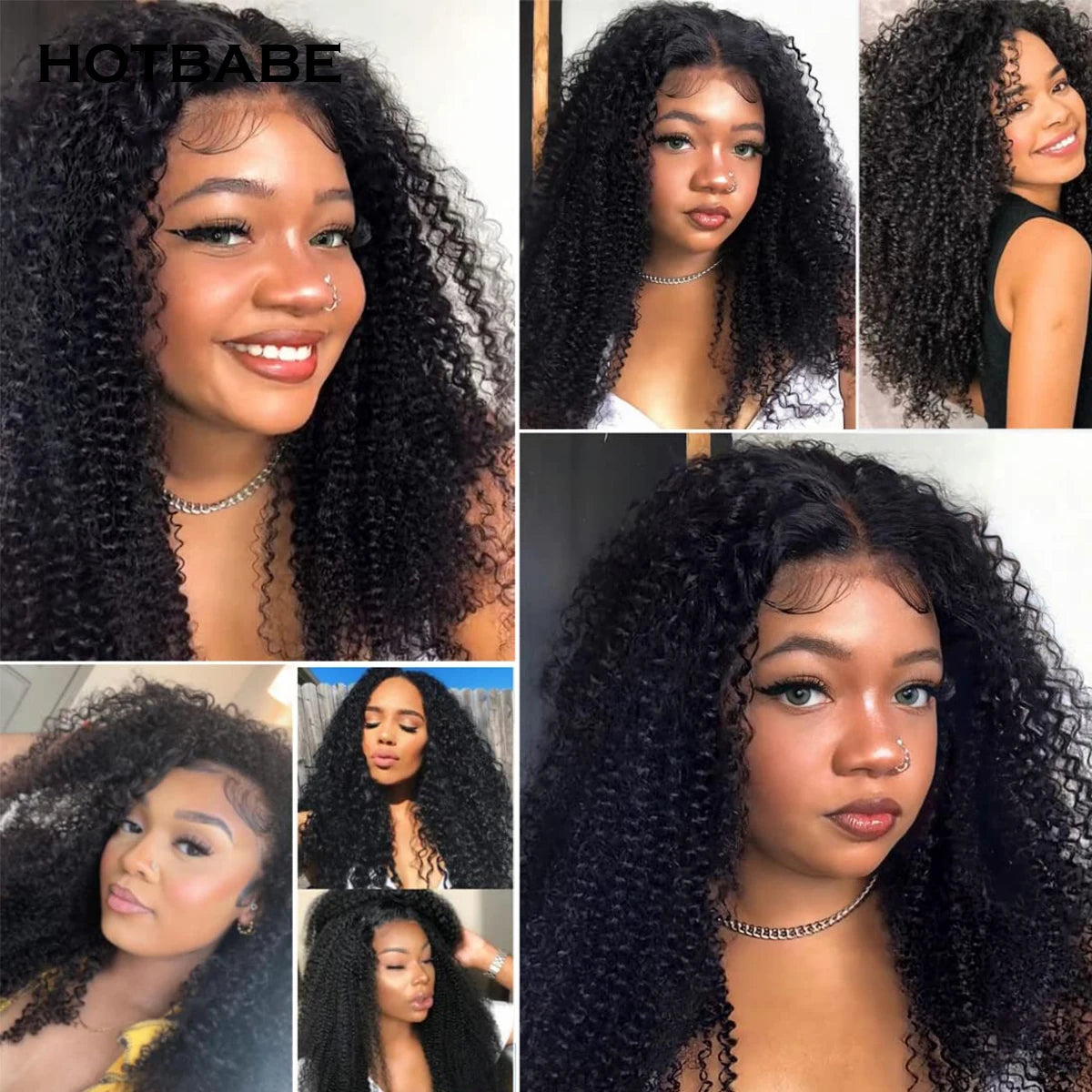 Glueless Wig Human Hair 450% Density Kinky Curly 13x6 HD Lace Front Wig Wear And Go Lace Frontal Wigs Preplucked 100% Human Hair