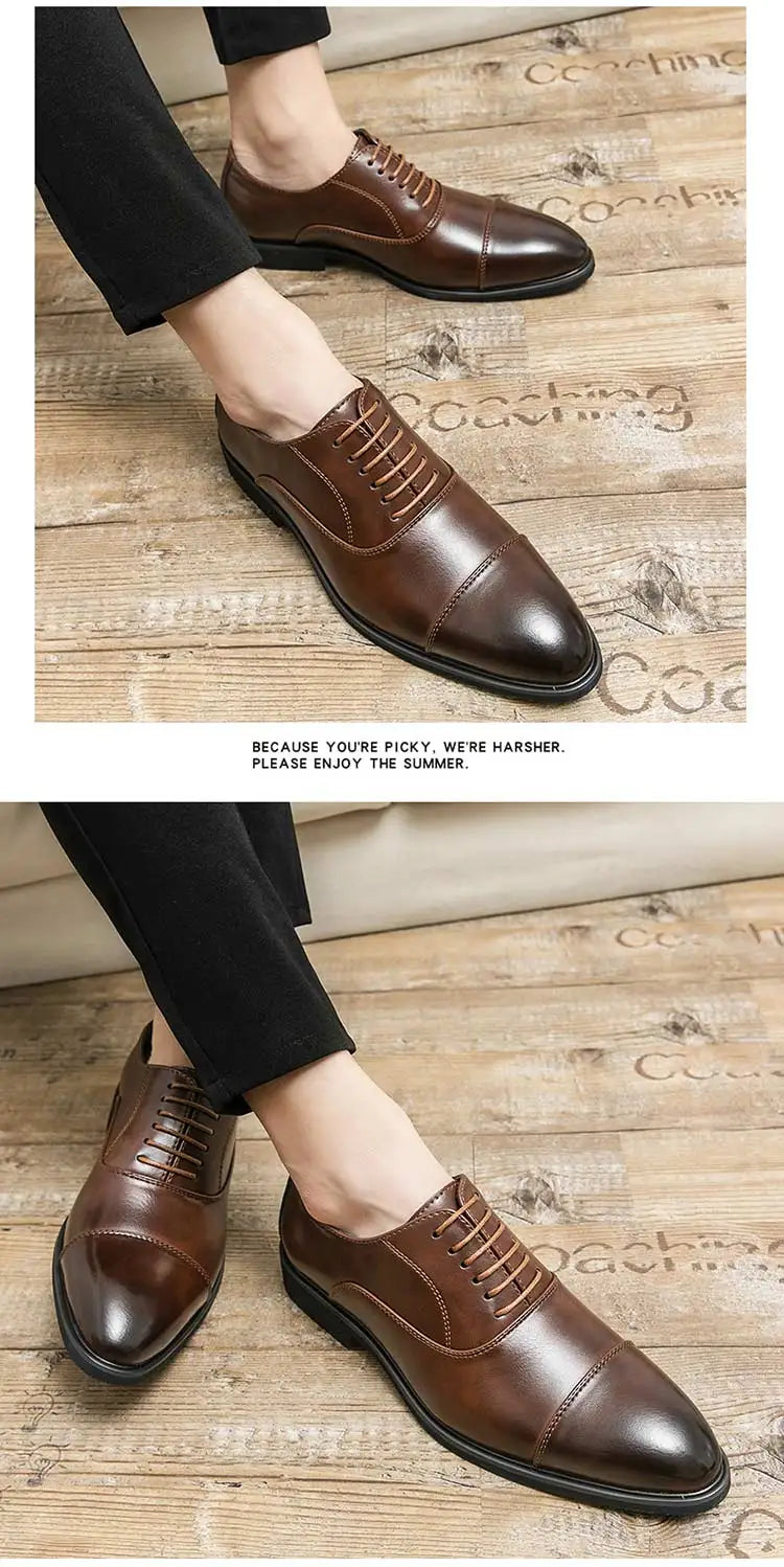 Men's Red Sole Oxford Shoes Business Office  Breathable Lace-up Shoes for Men  Chaussure Homme