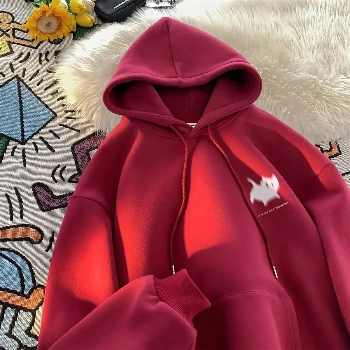 Casual men's hoodie fashionable cat-print streetwear comfortable and high-quality hoodie fashionable men's top