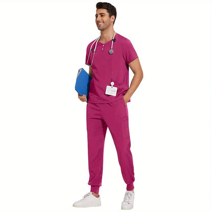 Ideal for Women in Pet Stores & Beauty SPA Spa Scrubs Top and Pants Women's and Men's 2-Piece Soft Scrubs Set