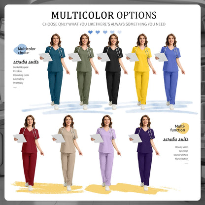 Pet Grooming Institution Room Scrubs Uniform Women Surgery Workwear Beauty Salon Work Clothes Nursing Scrub Medical Suits Unisex