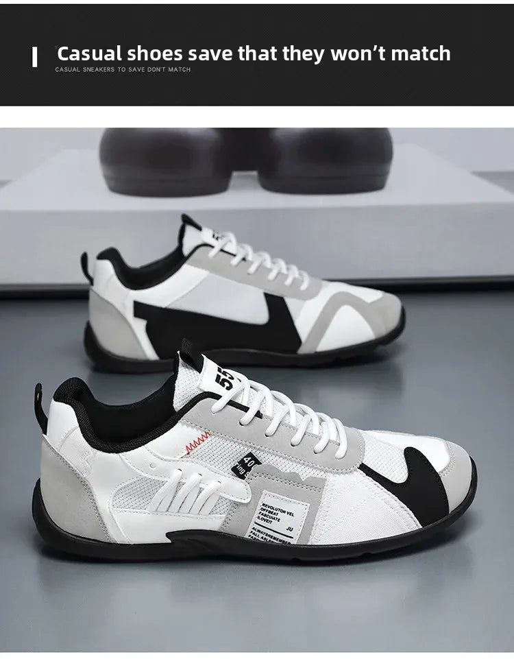 Low-Top Men's Casual Shoes Breathable Retro Sporty Style Summer New Fashion Trendy Bean Board Shoes Comfortable Rubber Sole