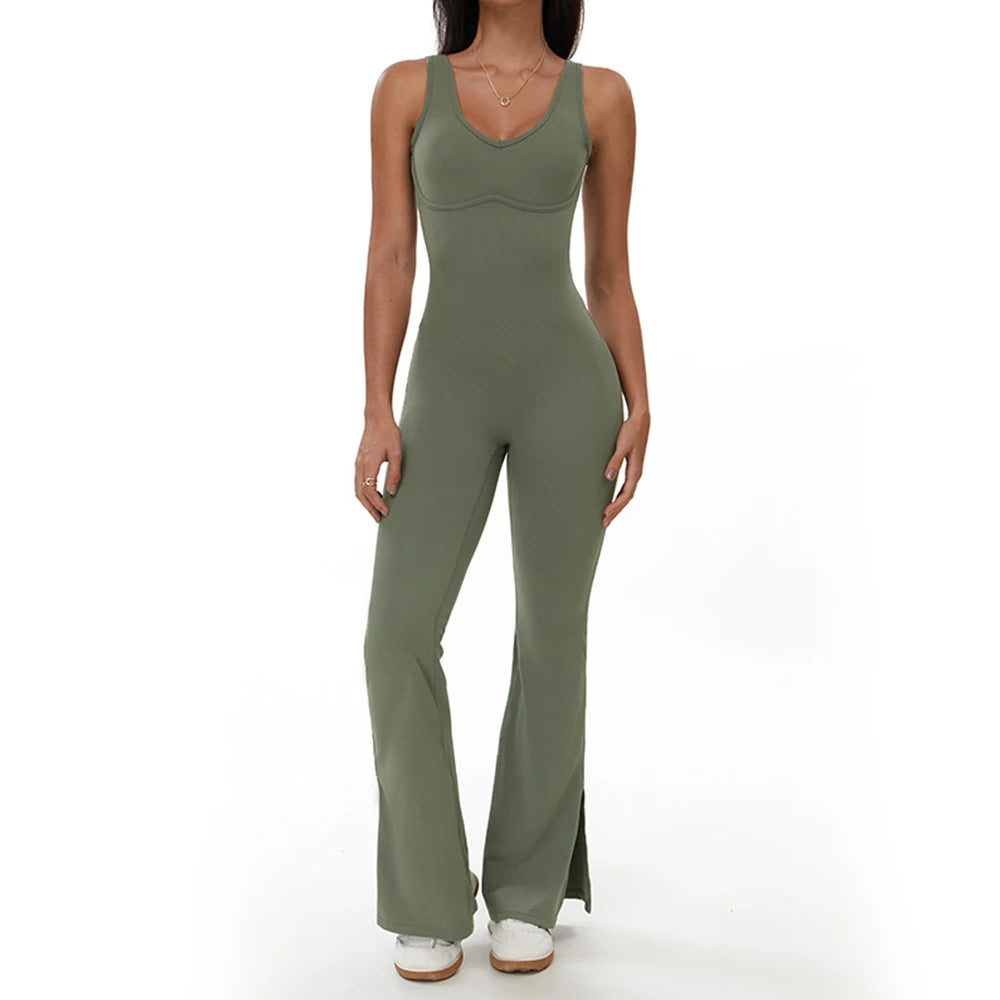 Backless Romper for Women Workout Set Sportswear Jumpsuit Fitness Bodysuit Women Tracksuit Gym Clothes One-piece Playsuit Set