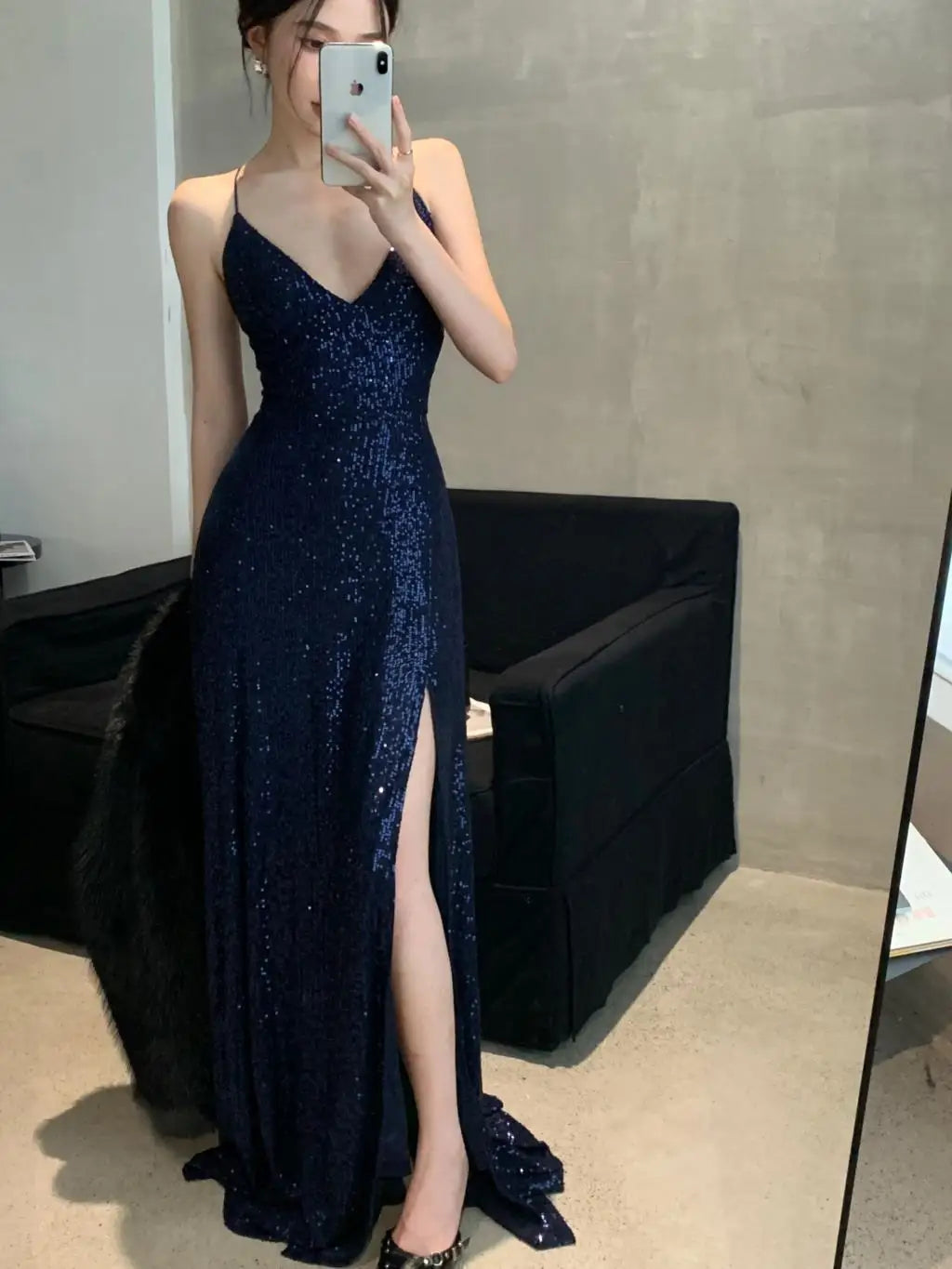 Women's Backless Sexy Split Midi Summer Dress Spaghetti Strap Slim Evening Party Prom Birthday Dresses Female Fashion Long Robe