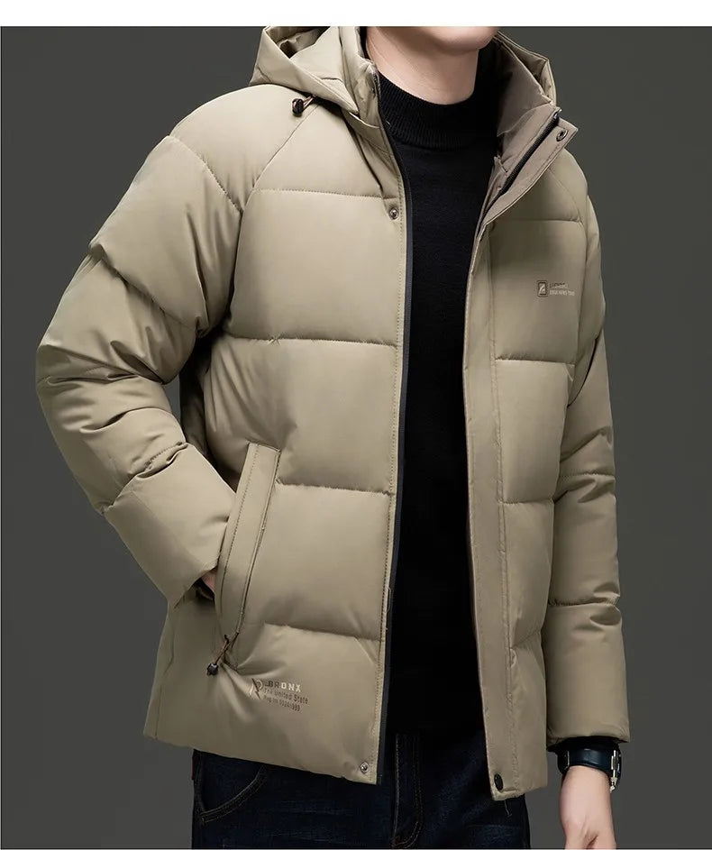 Top Grade Designer New Brand Men Parka Jacket Thick Casual Fashion Hooded Cropped Windbreaker Quilted Bubble Coats  Mens Clothes