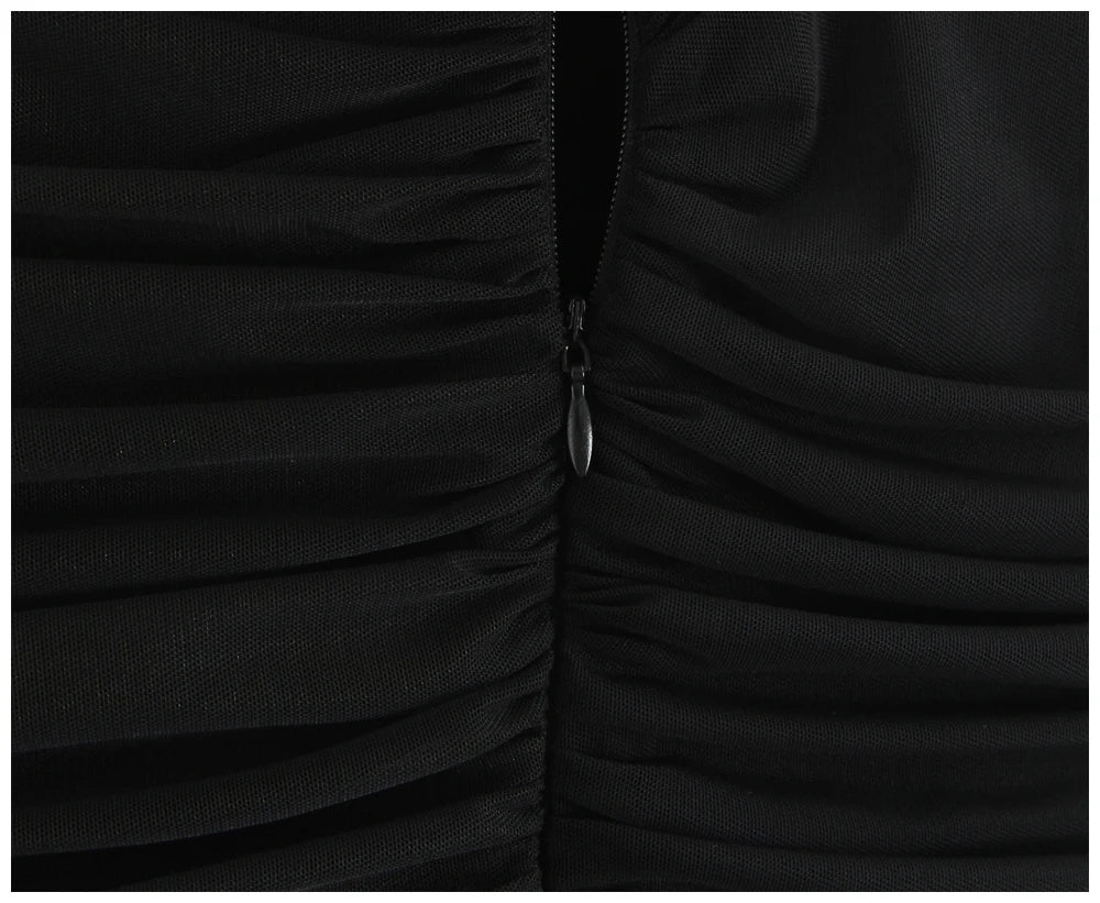 Womens Dress Mesh Ruched Slim Fit Long Spaghetti Strap Elegant Dress Must Have For Elegant Parties And Evening Banquets