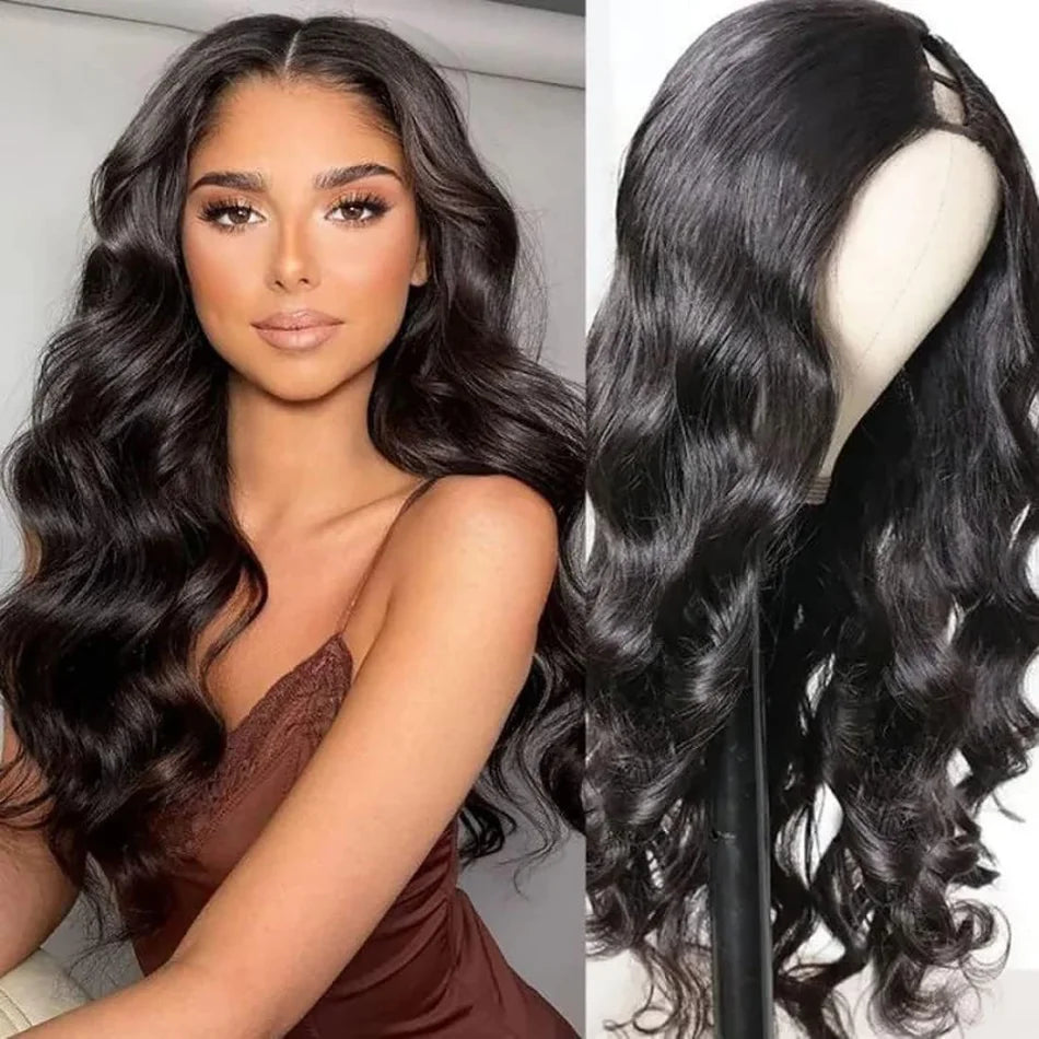 V Part Wig Human Hair Wear And Go Glueless Straight Human Hair Wigs Brazilian Wigs For Black Women 220 Density 30 Inch No Lace