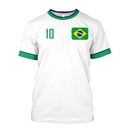 2023 New Brazil Jersey T-shirt Fine Design Brazilian Select Shirt O Neck Oversized Football Team Casual Streetwear Mens Clothing