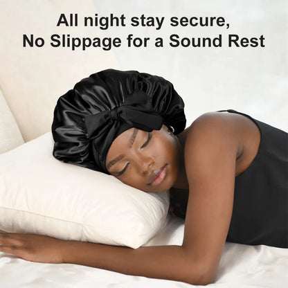 Silk Satin Hair Cap For Sleeping Bonnets For Women Round Haircare Women Headwear Night Hat Reversible Head Cover