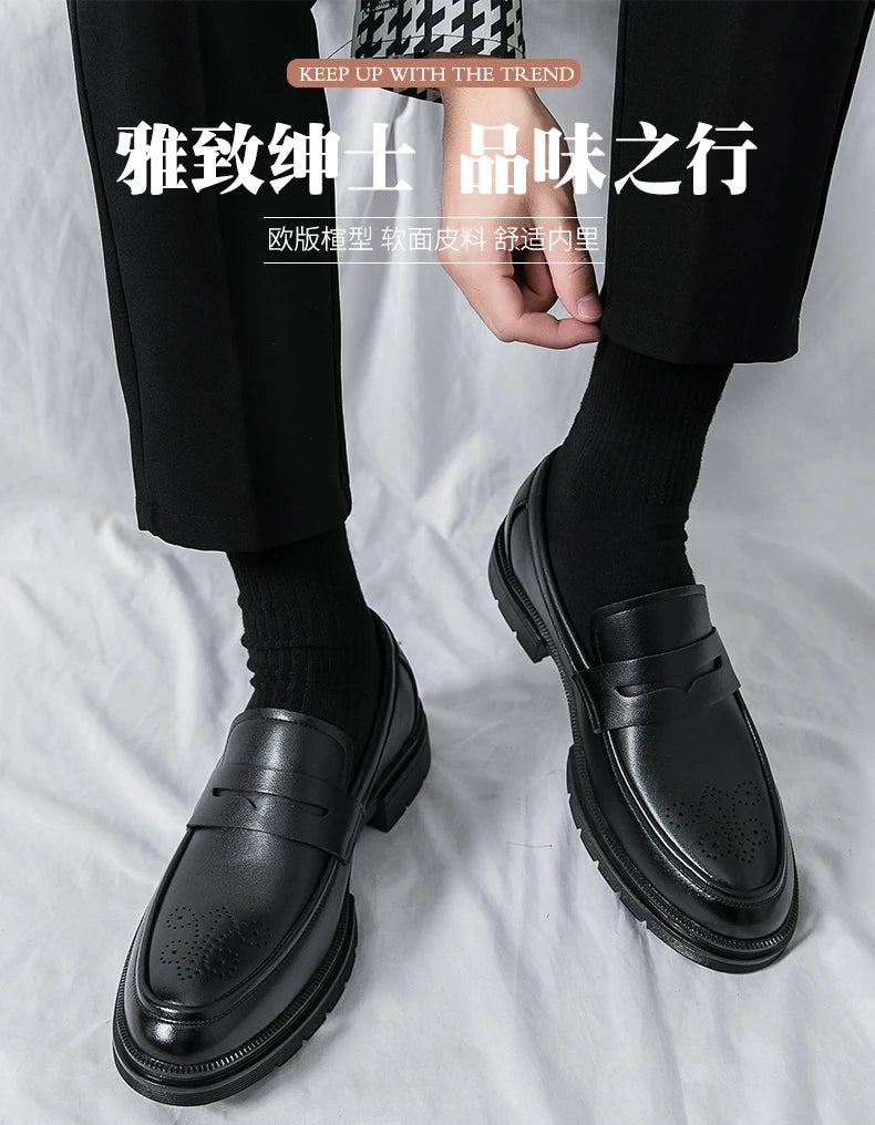 High Quality Dress Shoes Man Comfortable Business Social Leather Shoes For Man Casual Men's Italian Formal Shoes Man Loafers