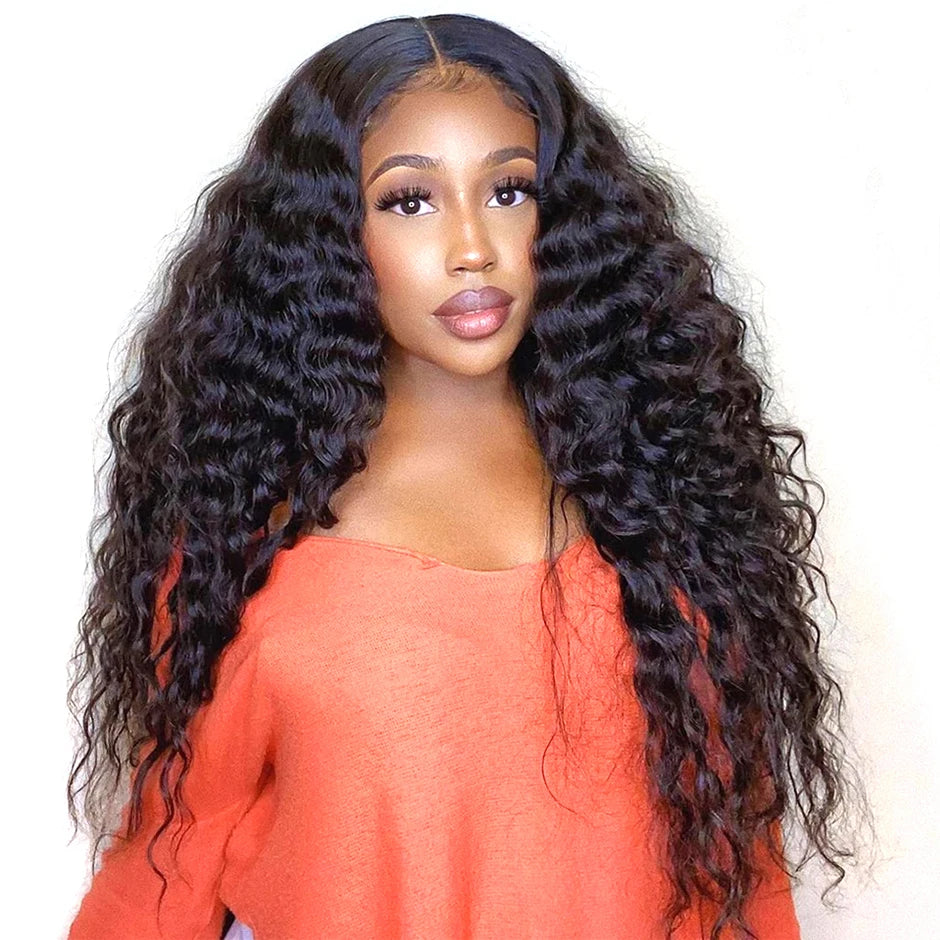 Yawawe Hair Glueless preplucked Deep wave human wigs ready to go HD lace frontal wig Wear Go human hair wigs for women